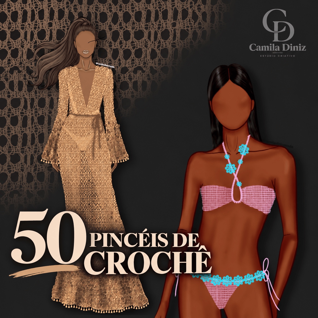 50 Pincéis de Crochê
